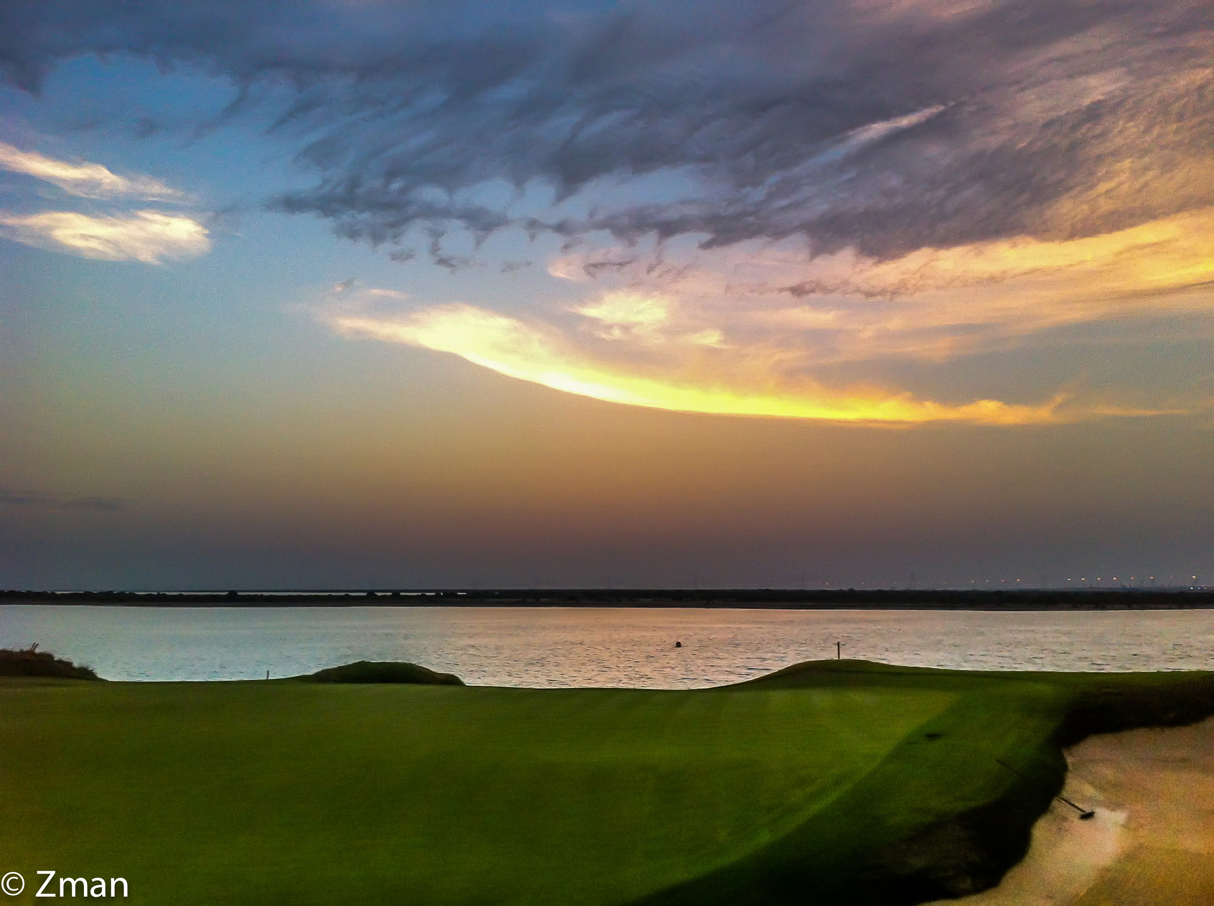Sunset from The Fairway , Links Yas
