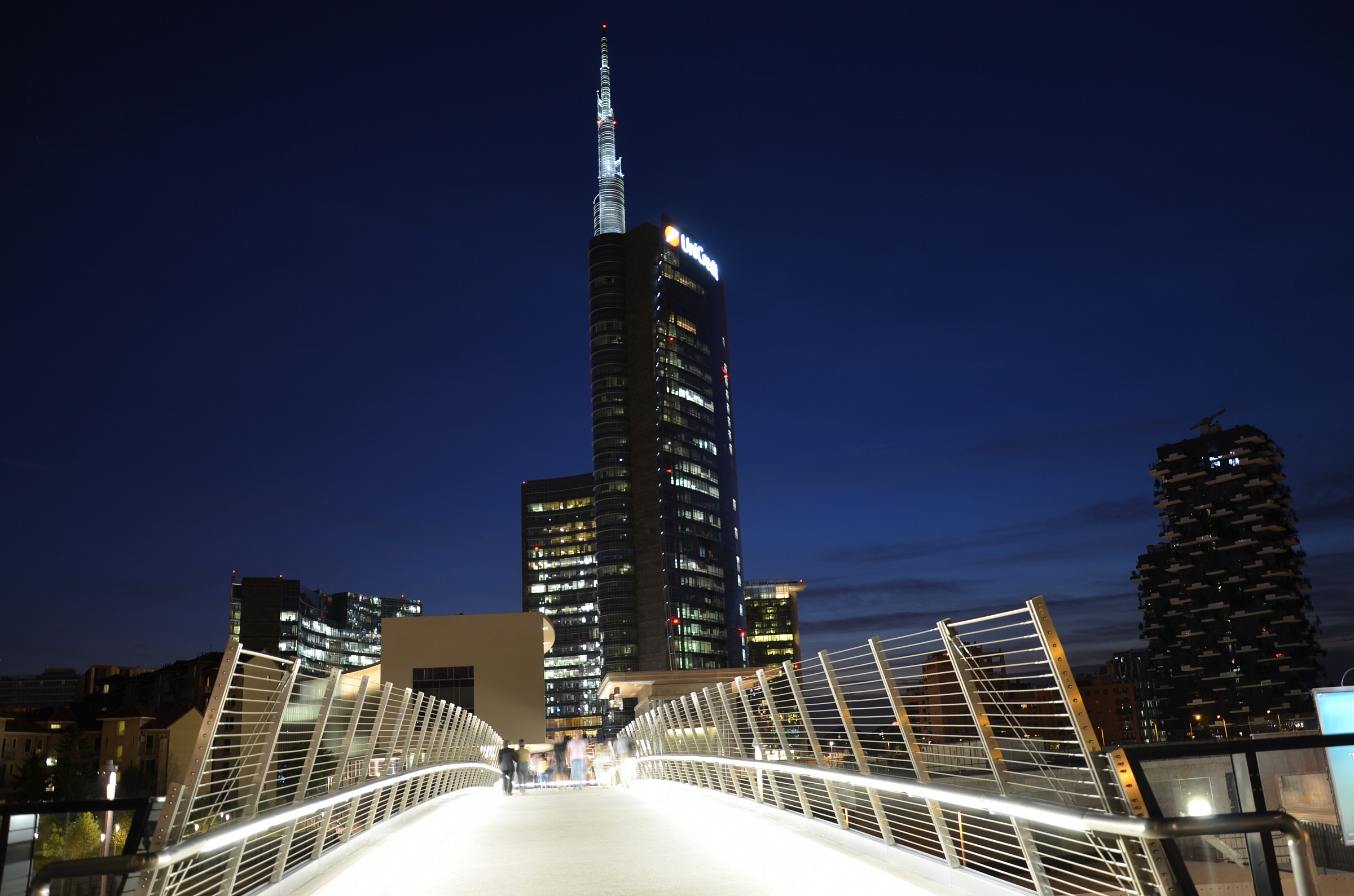 Unicredit Tower by night