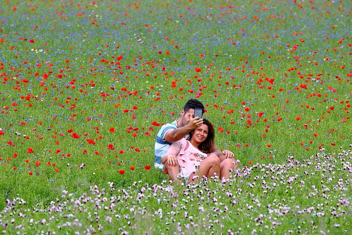 A selfie ... in the plain of Castelluccio