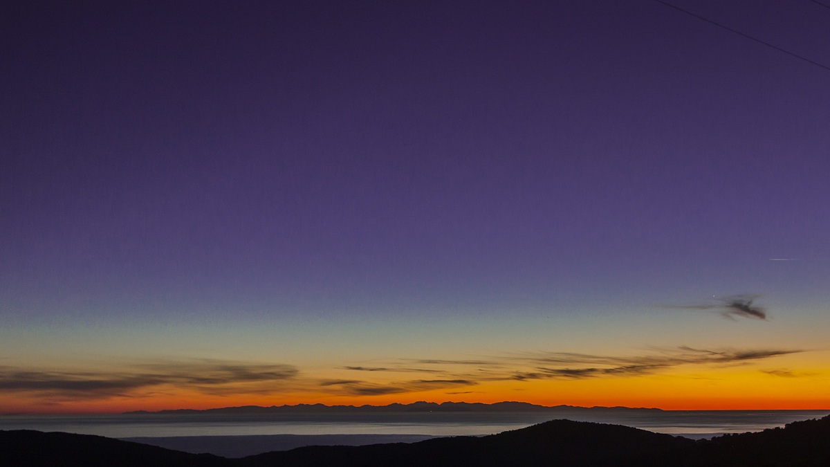 Corsica at sunset from montenero