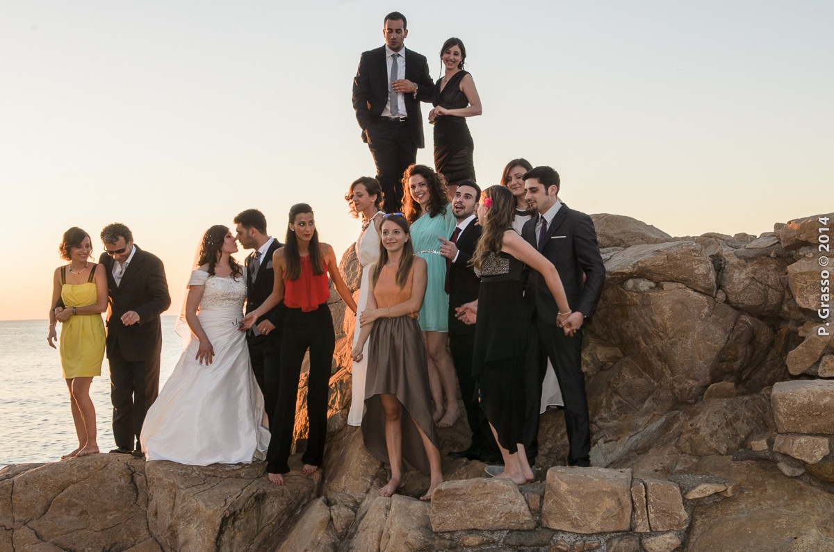 all together on the big stone