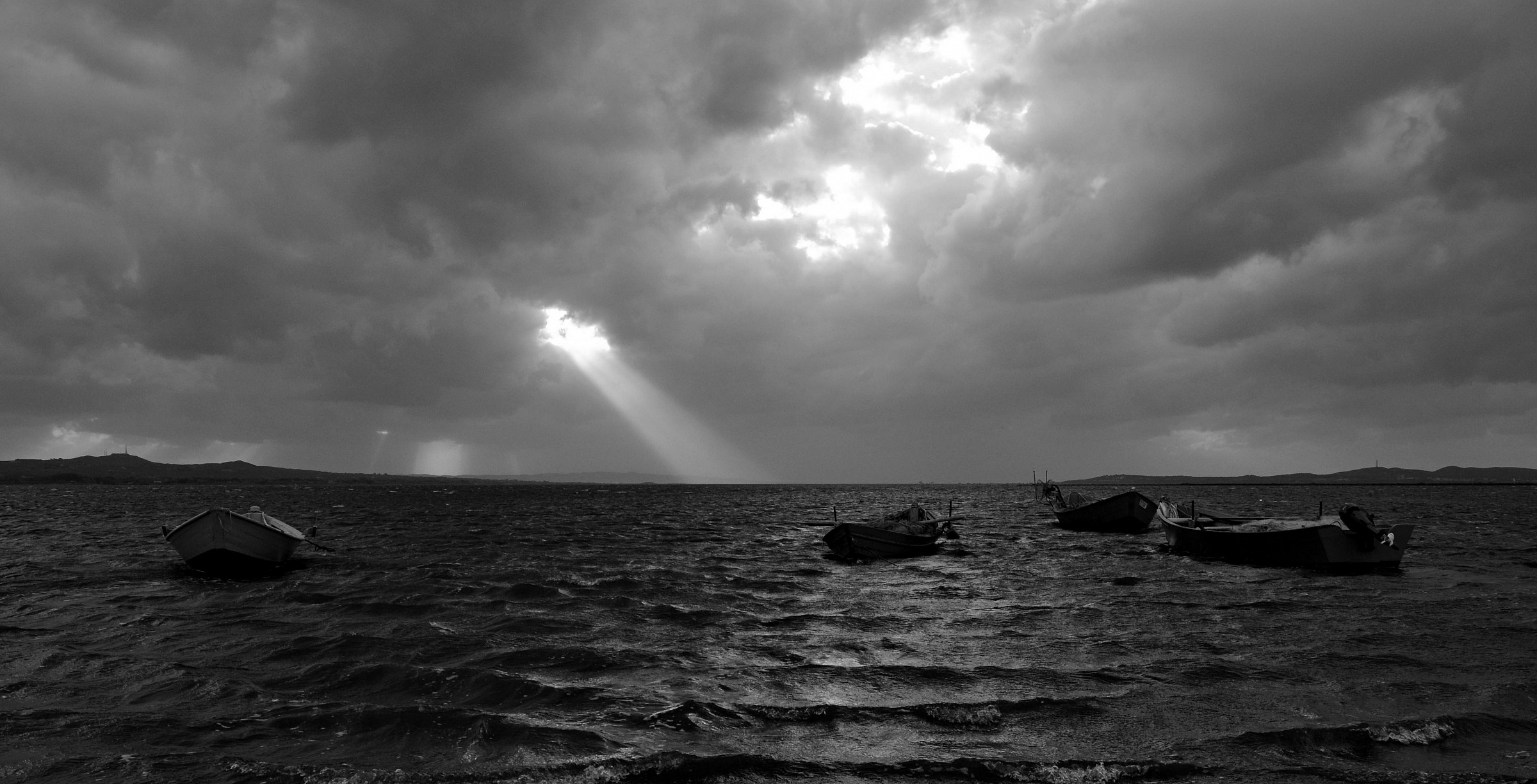 Wind and rain white black