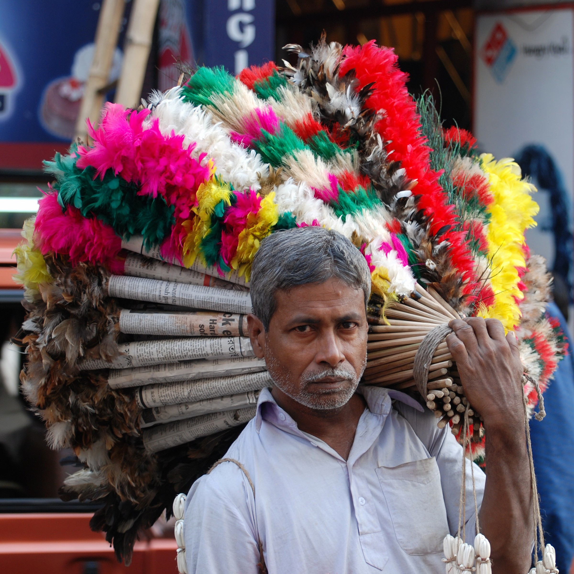 Venditore piumini a Calcutta
