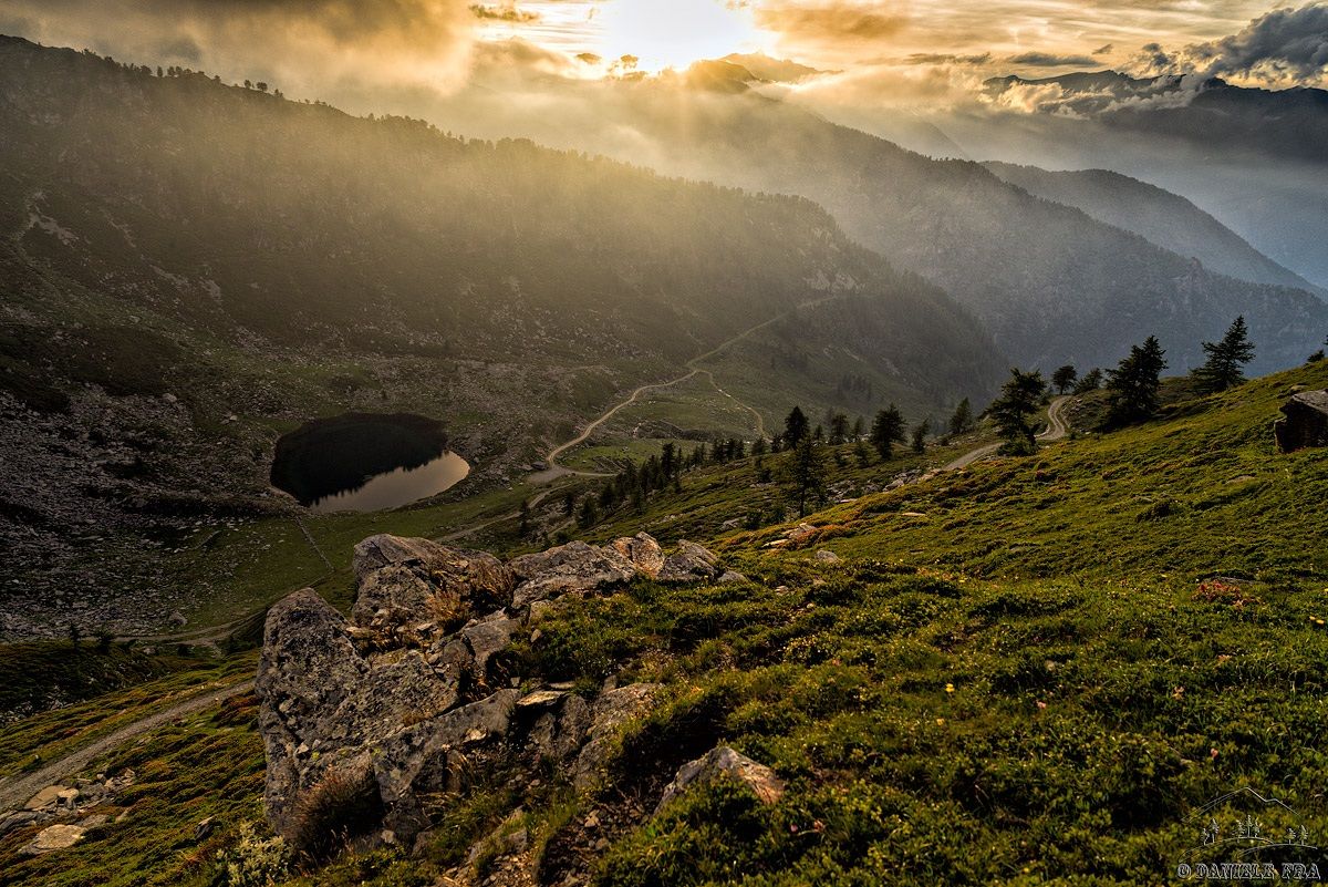 Lauson lake at sunset