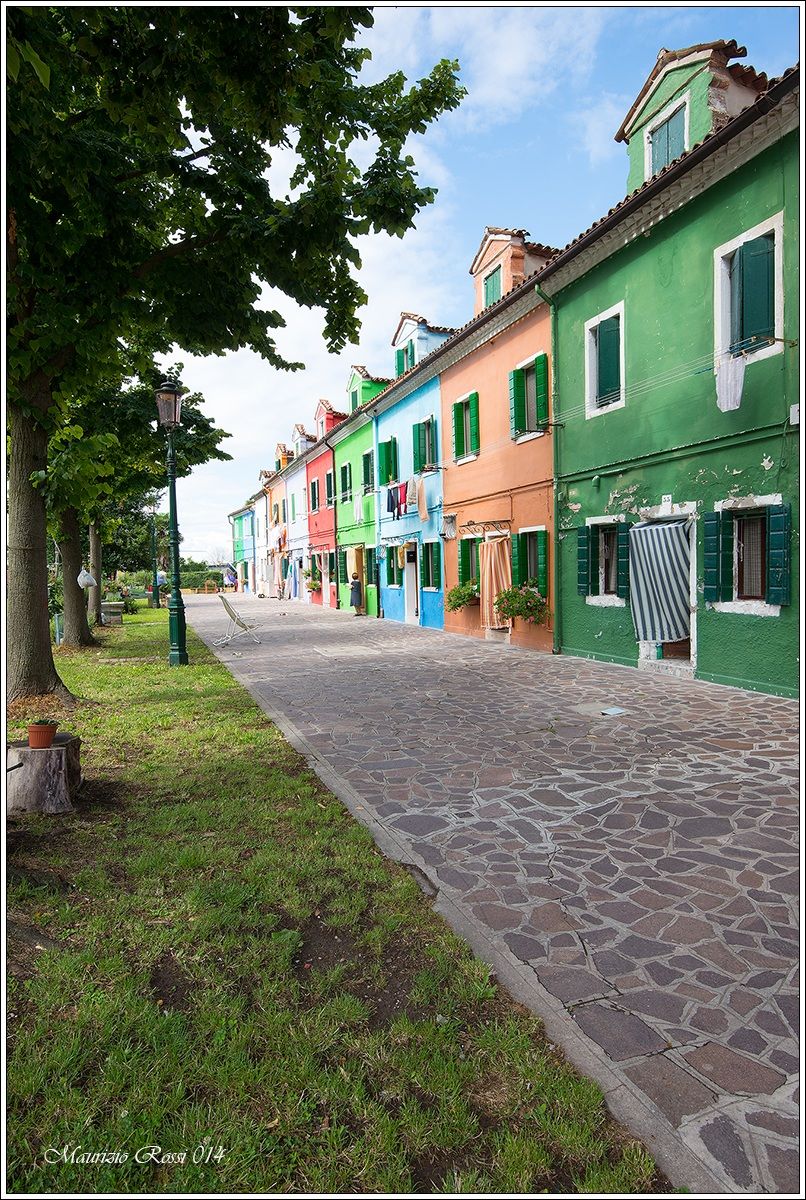 Case colorate di Burano in fotocopia