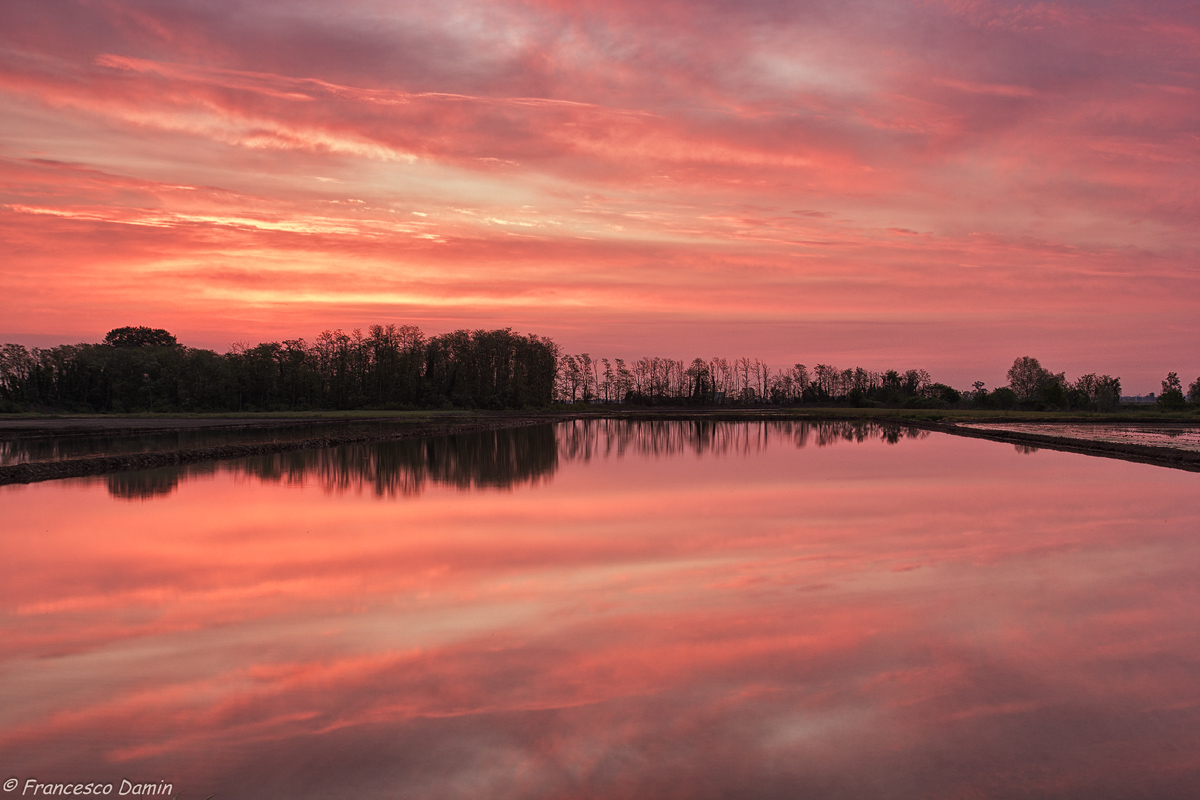 Red sky over the waters