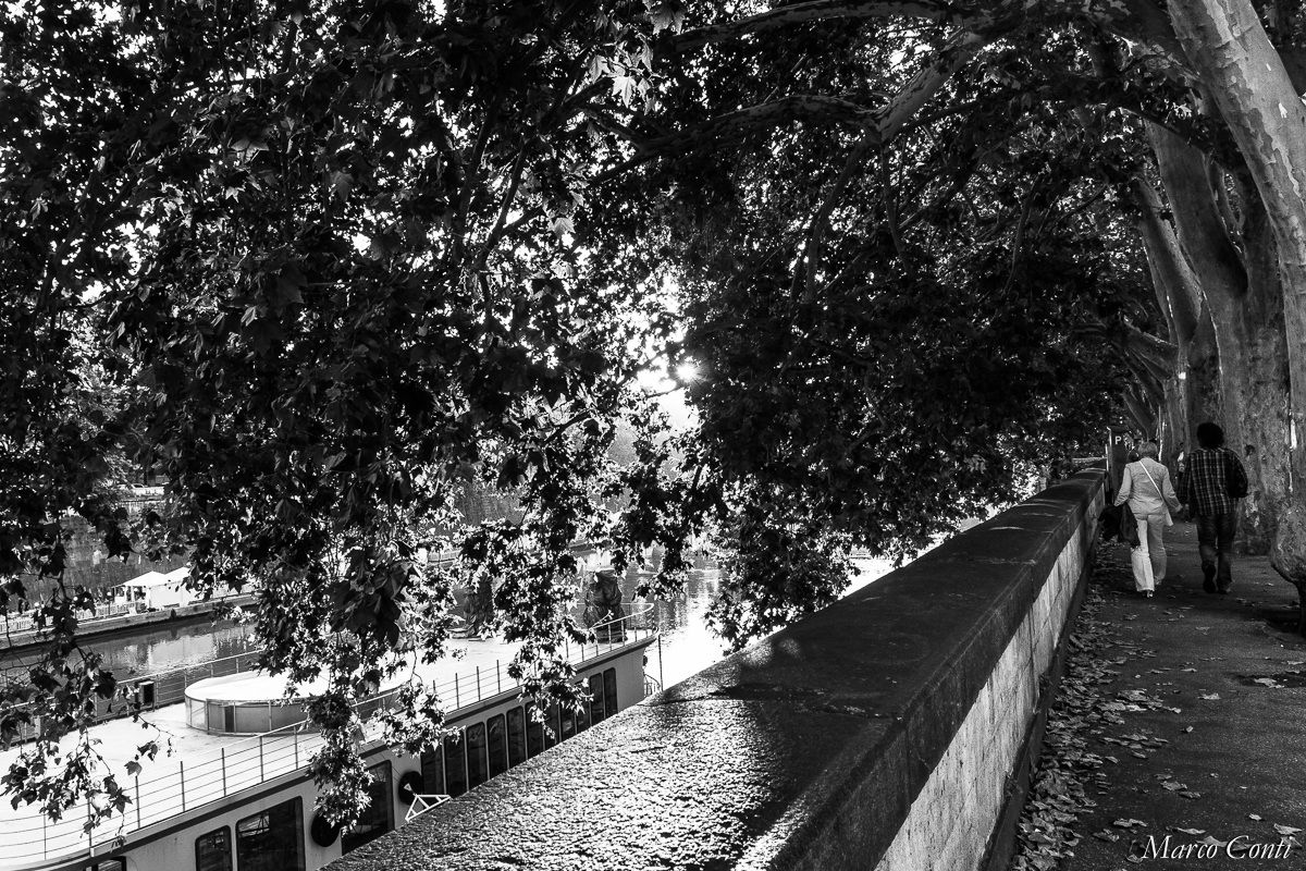 Al tramonto lungo il Tevere