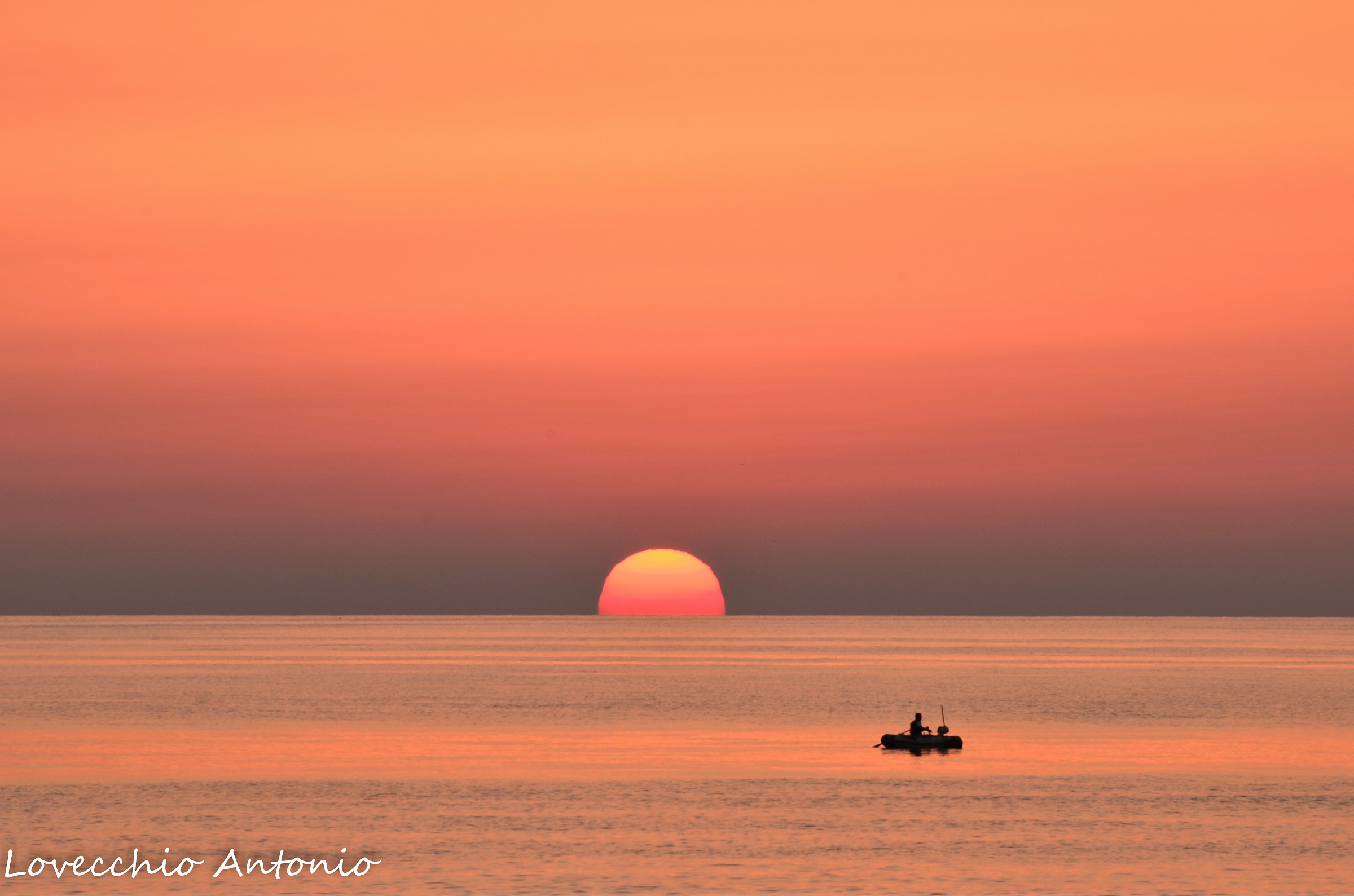 Sunrise with boats