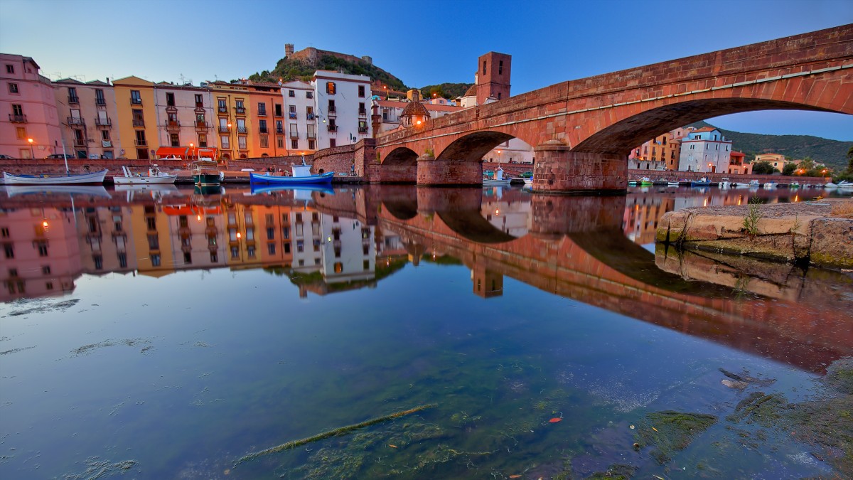 Bosa, the Malaspina Castle and the Old Bridge over the Tem
