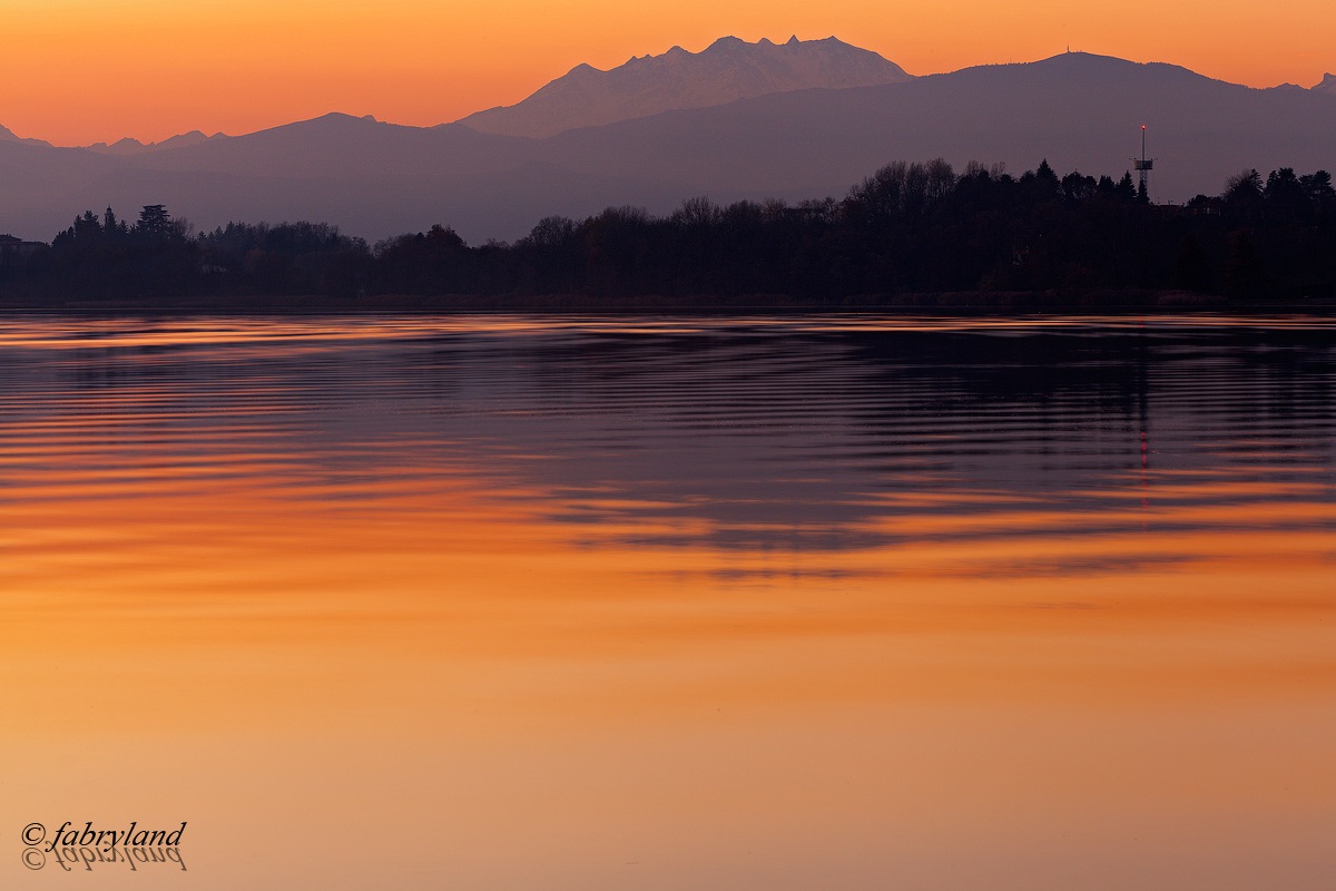 The Varese Lake and Mount Rosa