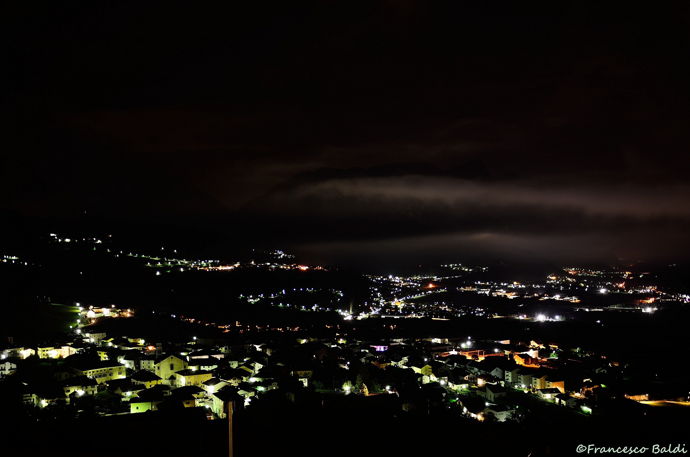 Valsugana night from Telve di Sopra