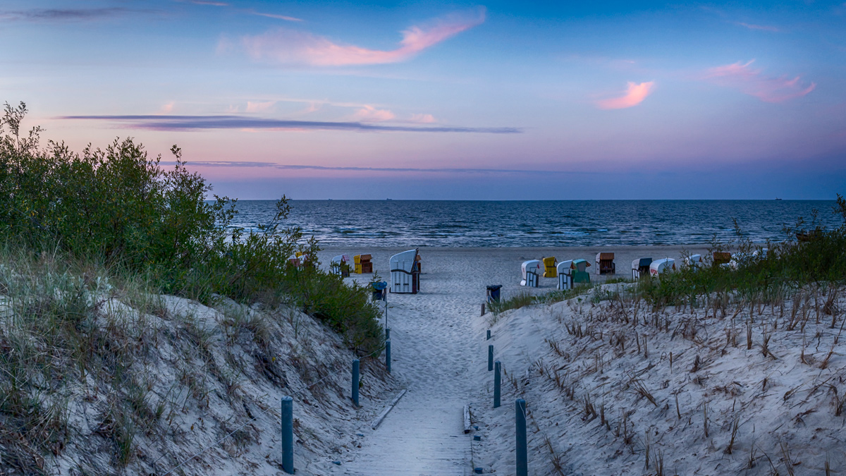 Sunset at the beach of Ahlbeck