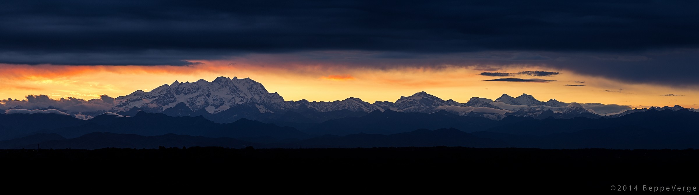 Monte Rosa at sunset