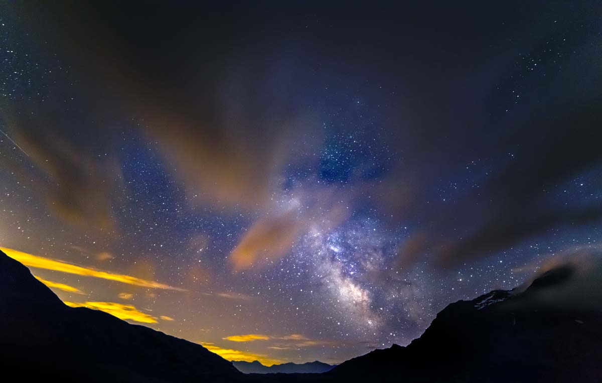 Hint of milky way to the Mont Cenis