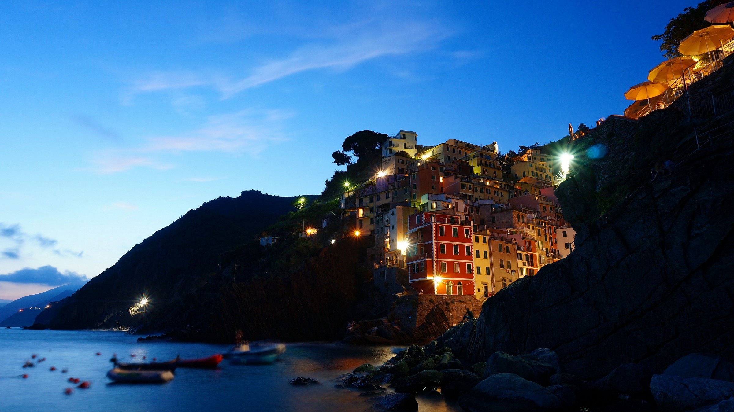 At night in Riomaggiore
