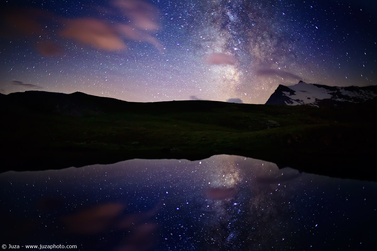 Nivolet Milky Way reflected in the lake
