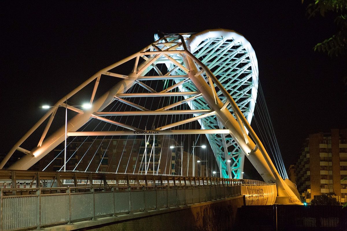 Ostiense bridge by night