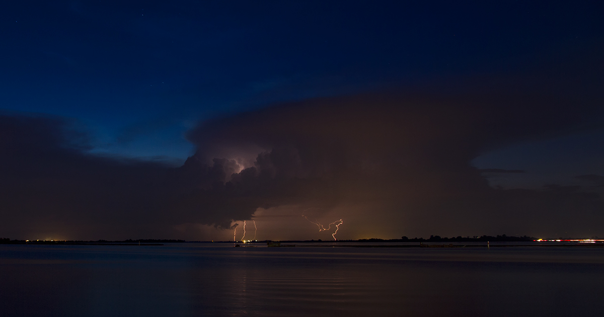 Lightning over the lagoon