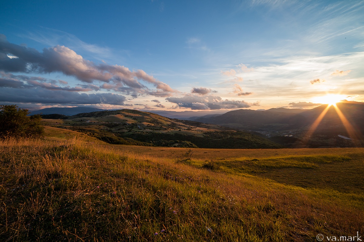 The valley at sunset