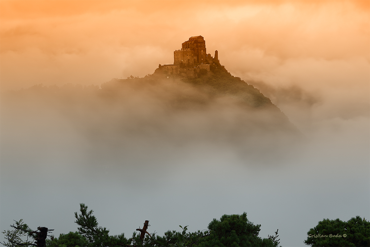 With his head in the clouds.