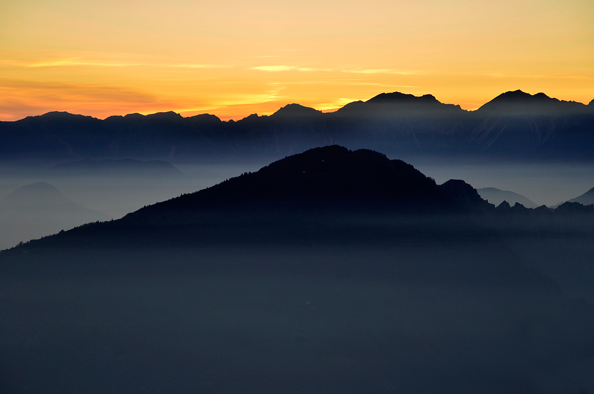 The mountains behind the house
