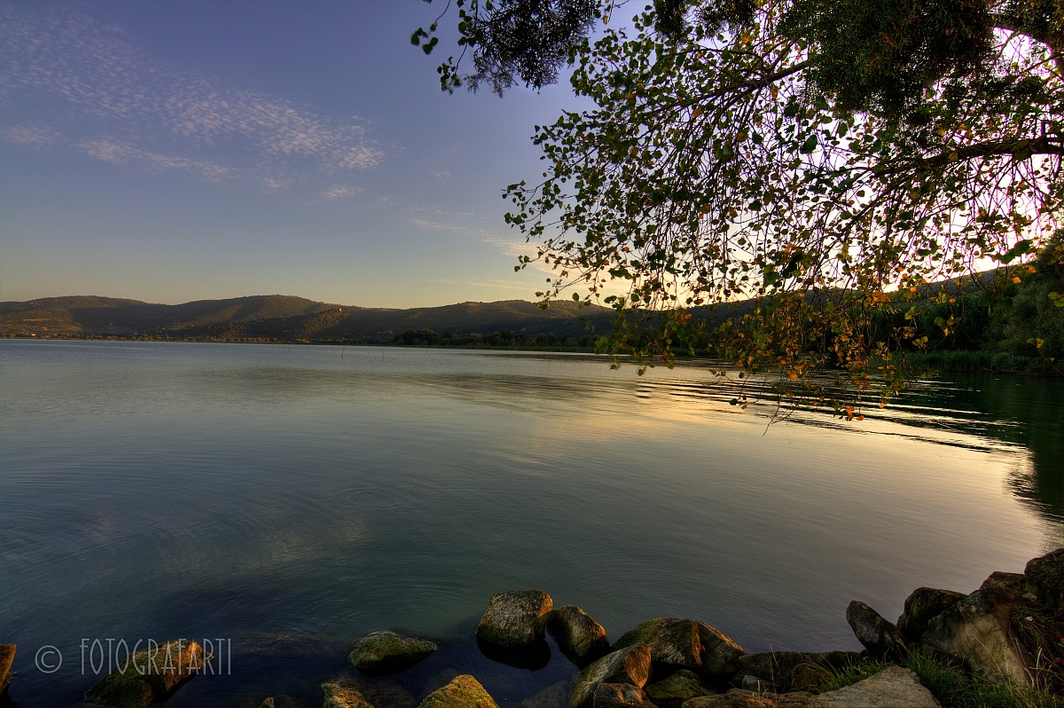 the sunrise over the Trasimeno