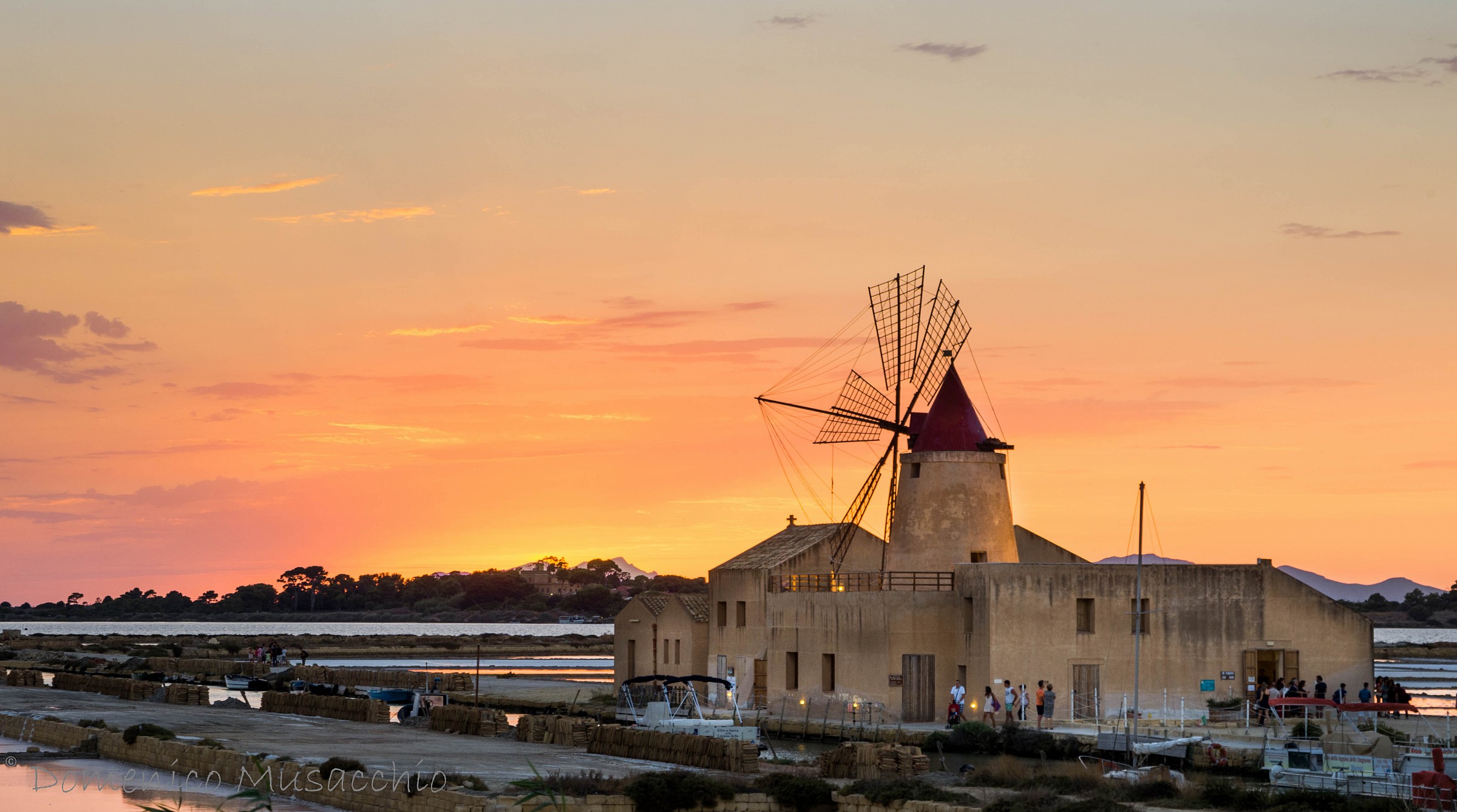 Windmill at sunset