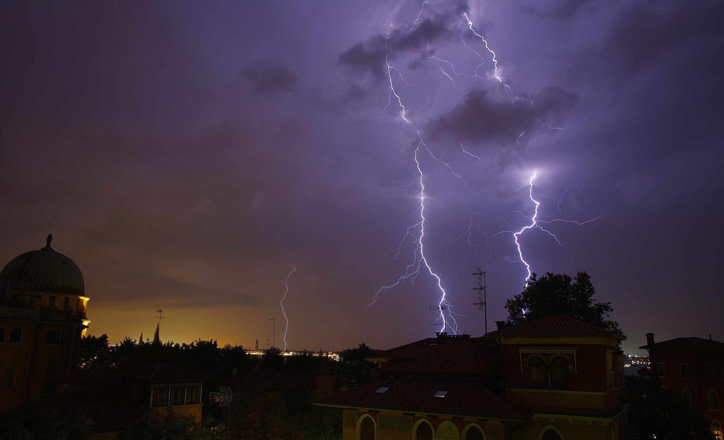 lightning storm in Venice