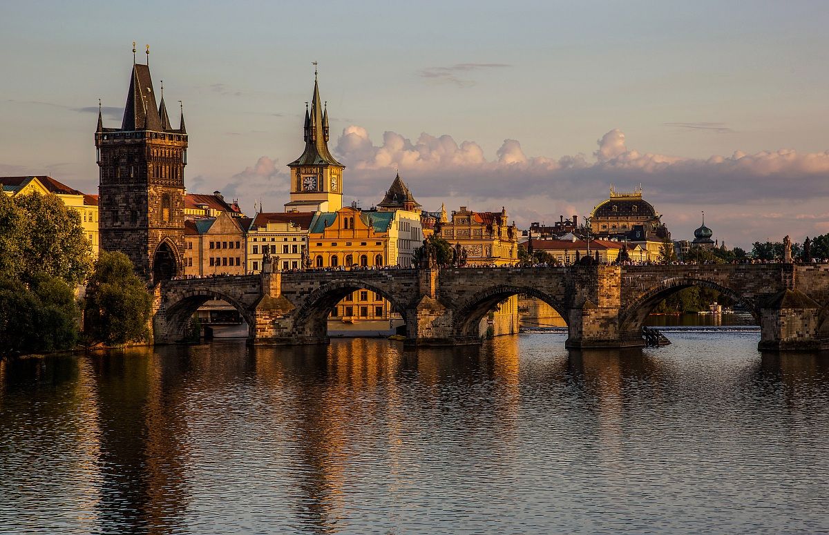 Charles Bridge at sunset