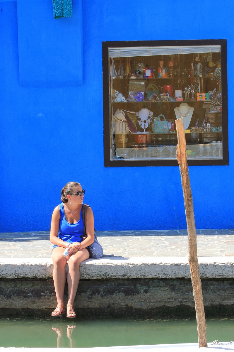 In the blue painted blue