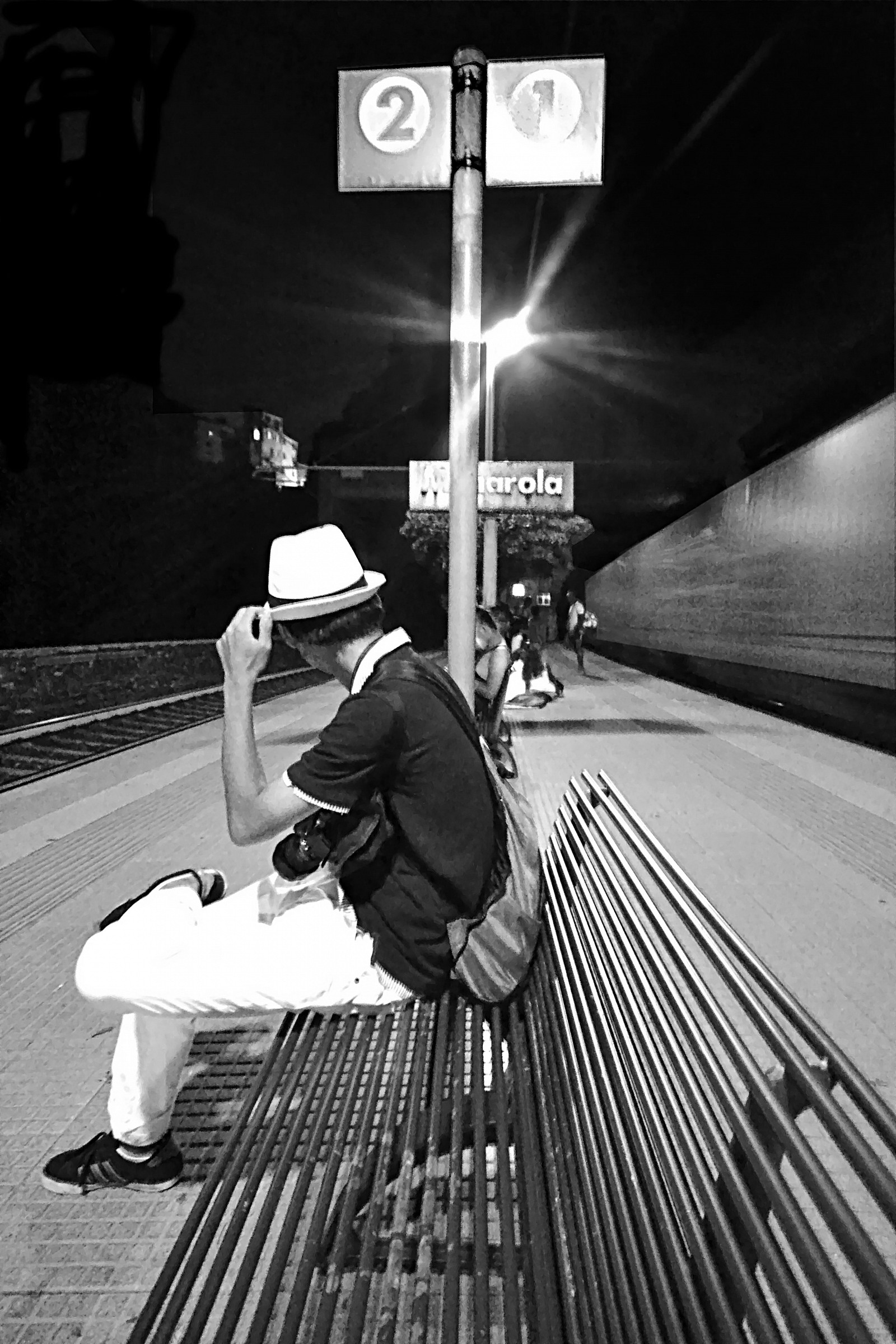 Waiting for the train