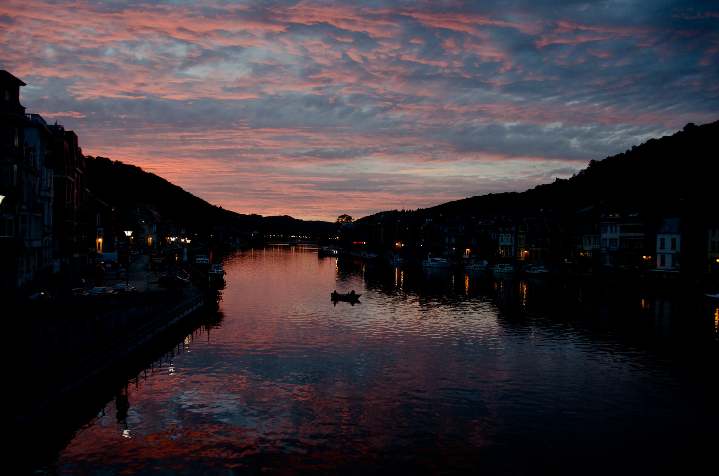 sunset at the Meuse river's Dinant - Belgium