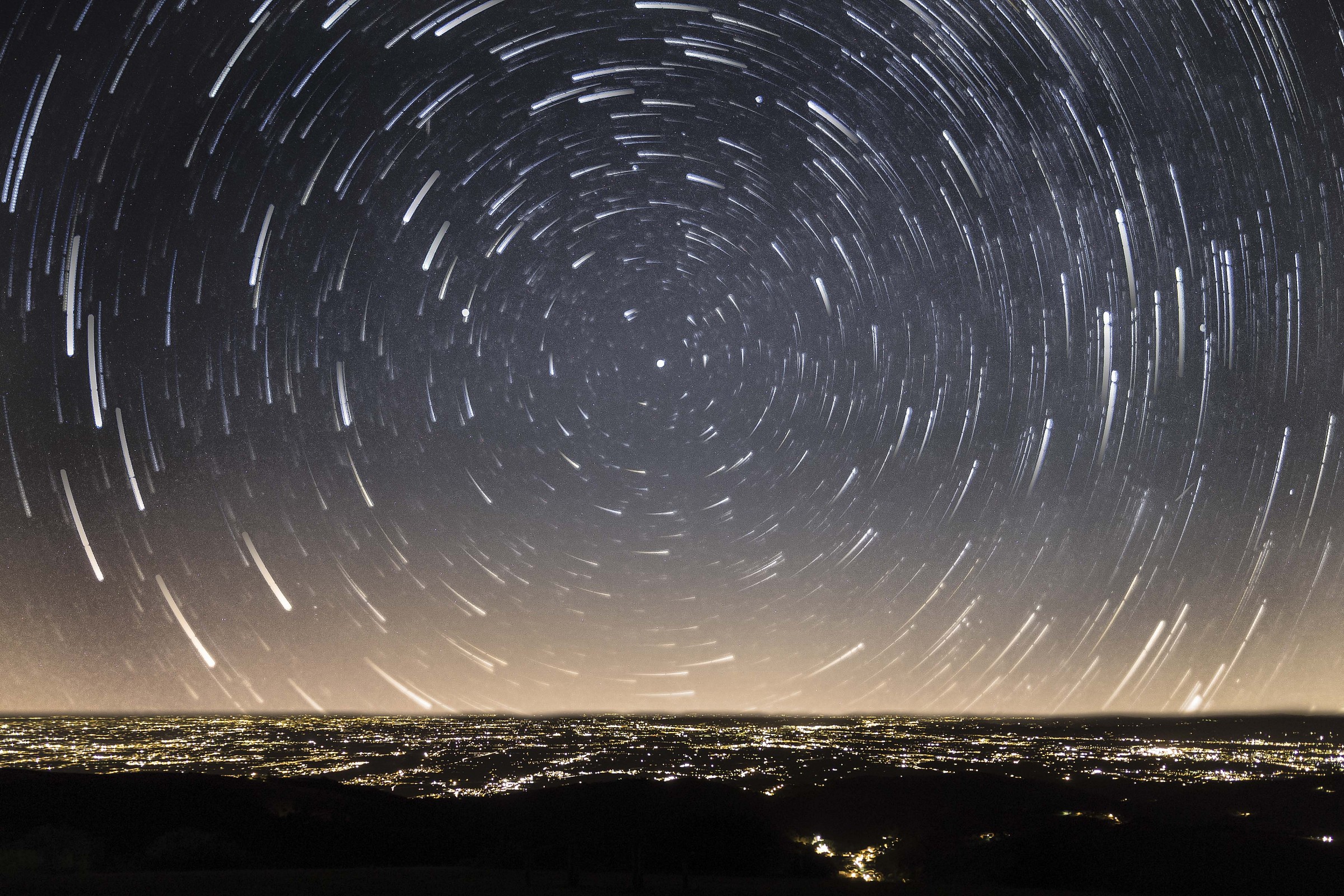 Startrail on the plain