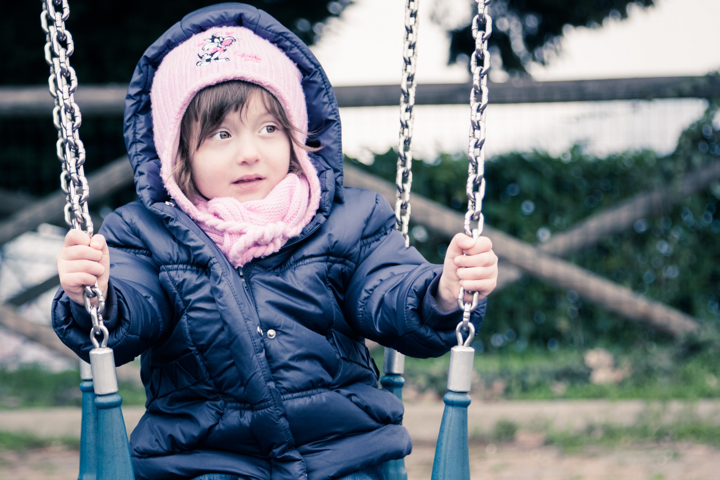 al parco giochi al finir dell'inverno