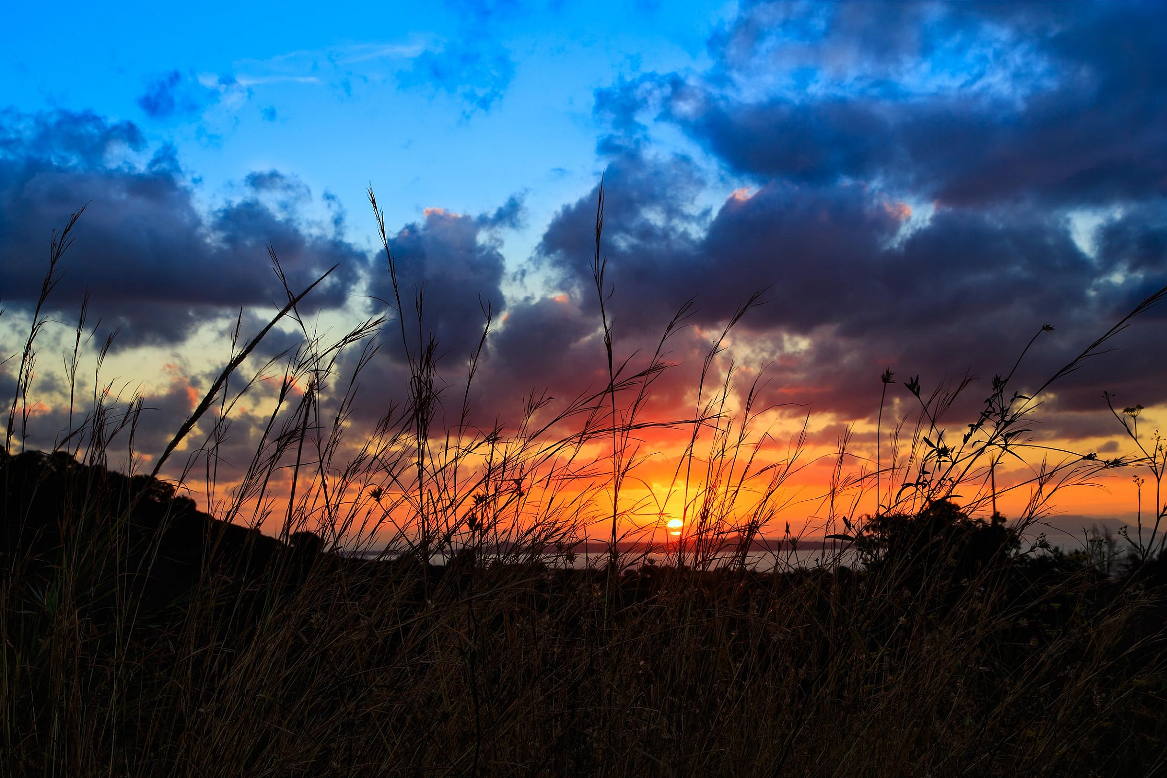 Sicilian landscape at sunset