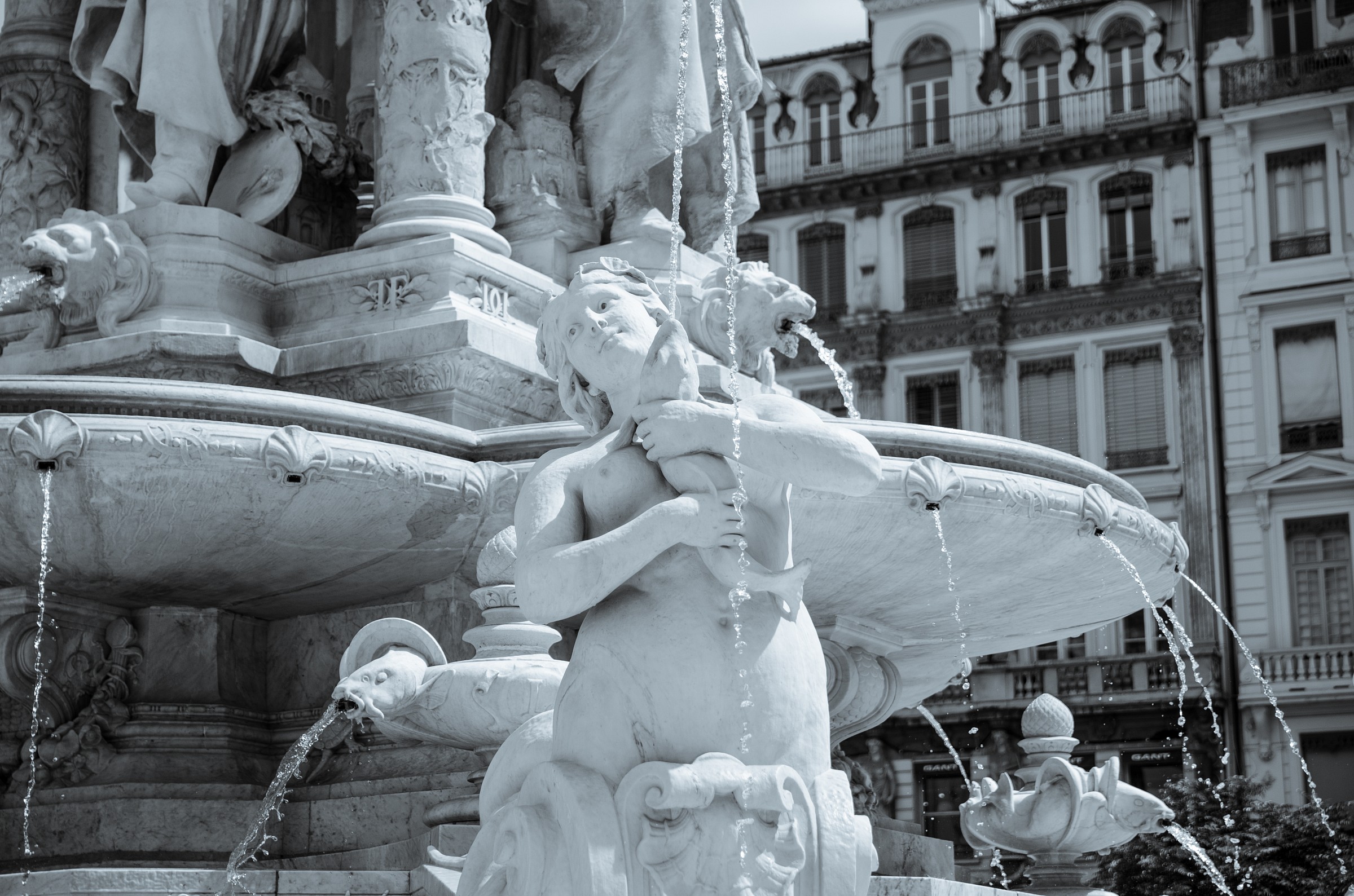 Lyon-Detail of fountain