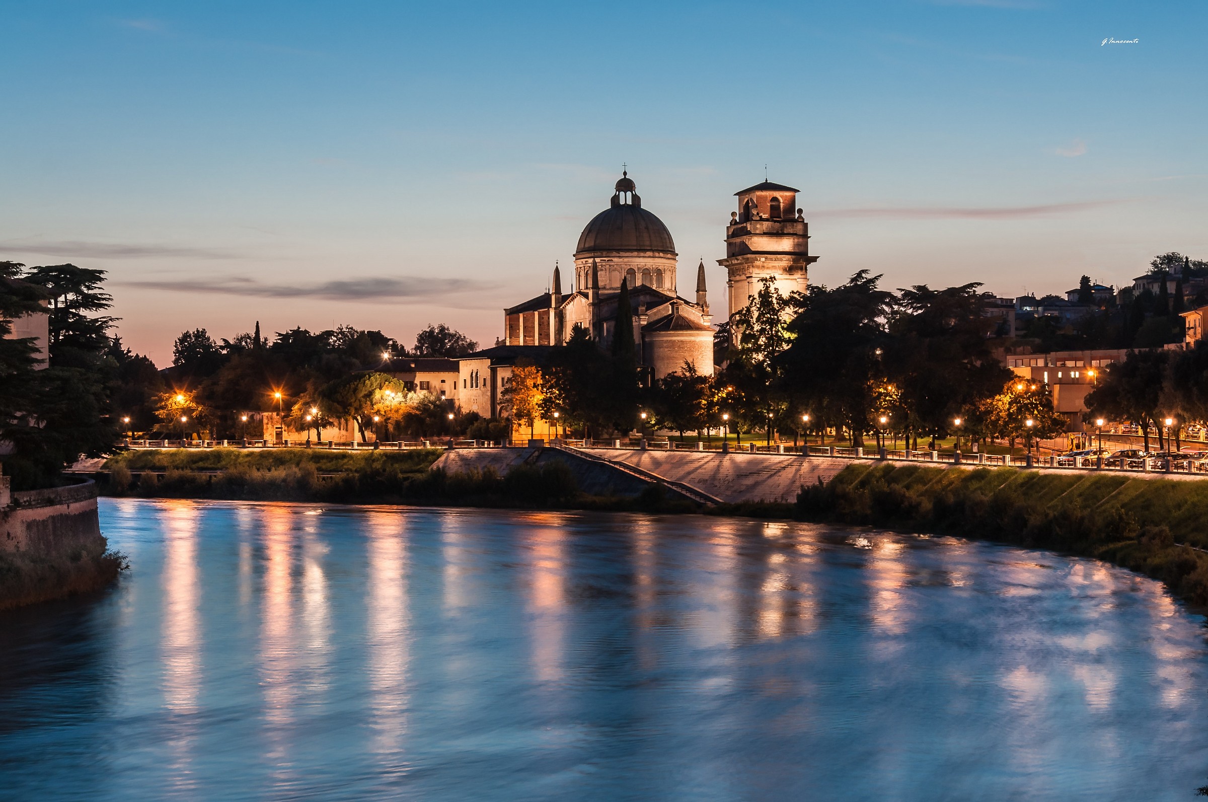 Blue Hour on the church of San Giorgio in Braida-Verona