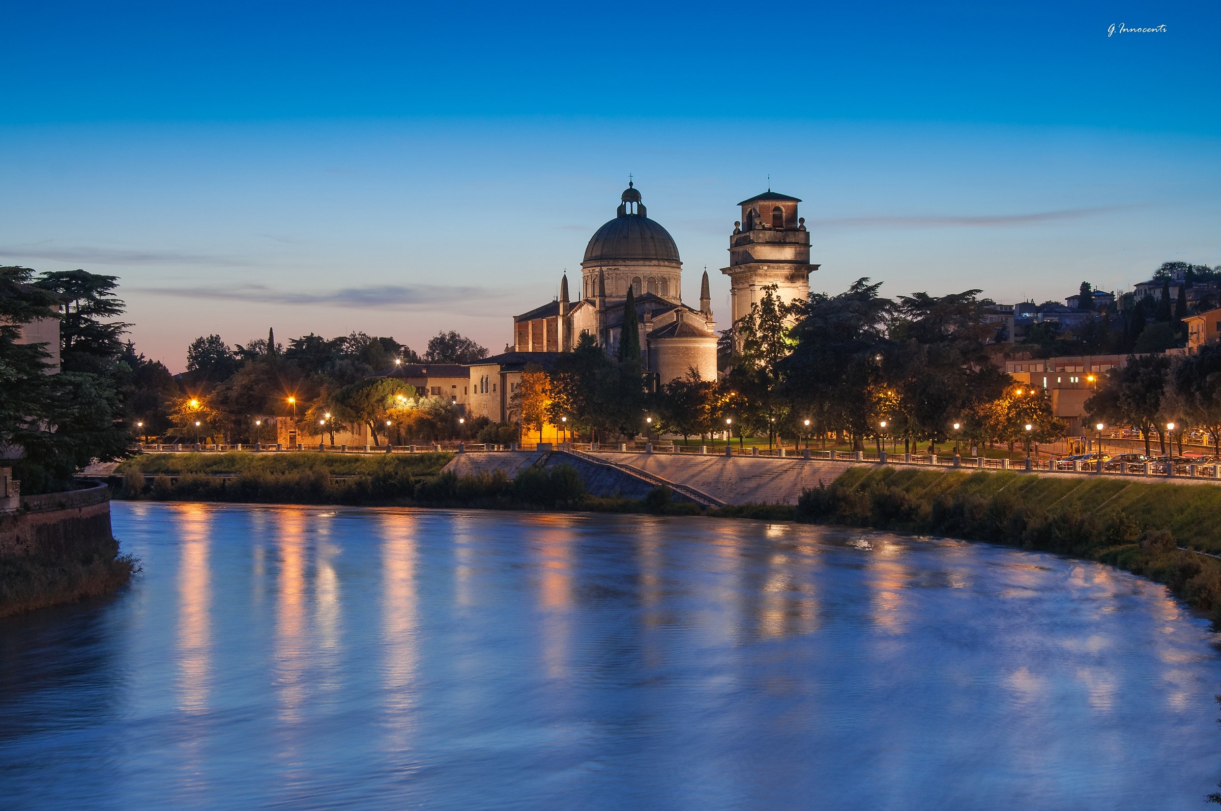 Blue Hour on the church of San Giorgio in Braida-Verona