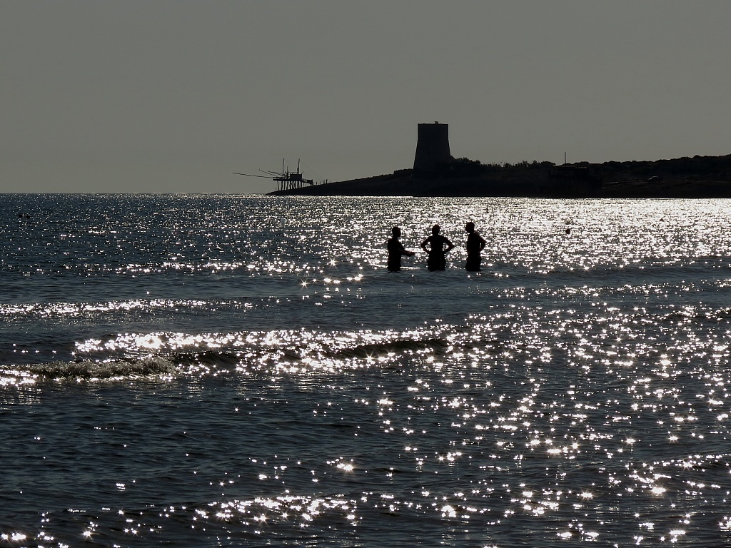 Three friends at the beach