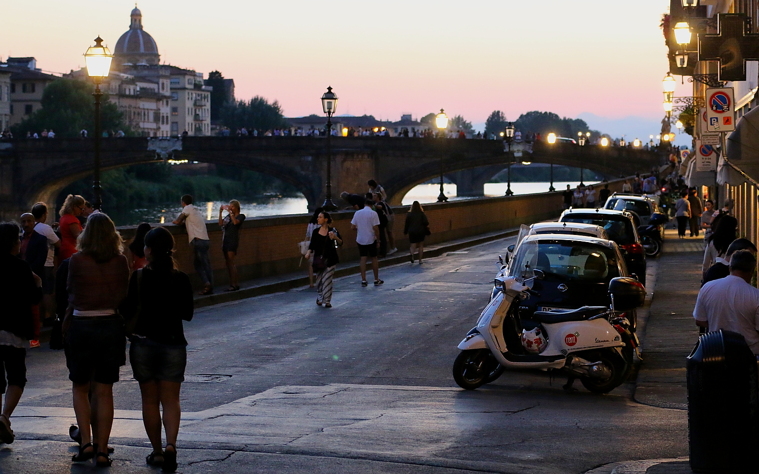 Florence, summer evening along the Arno