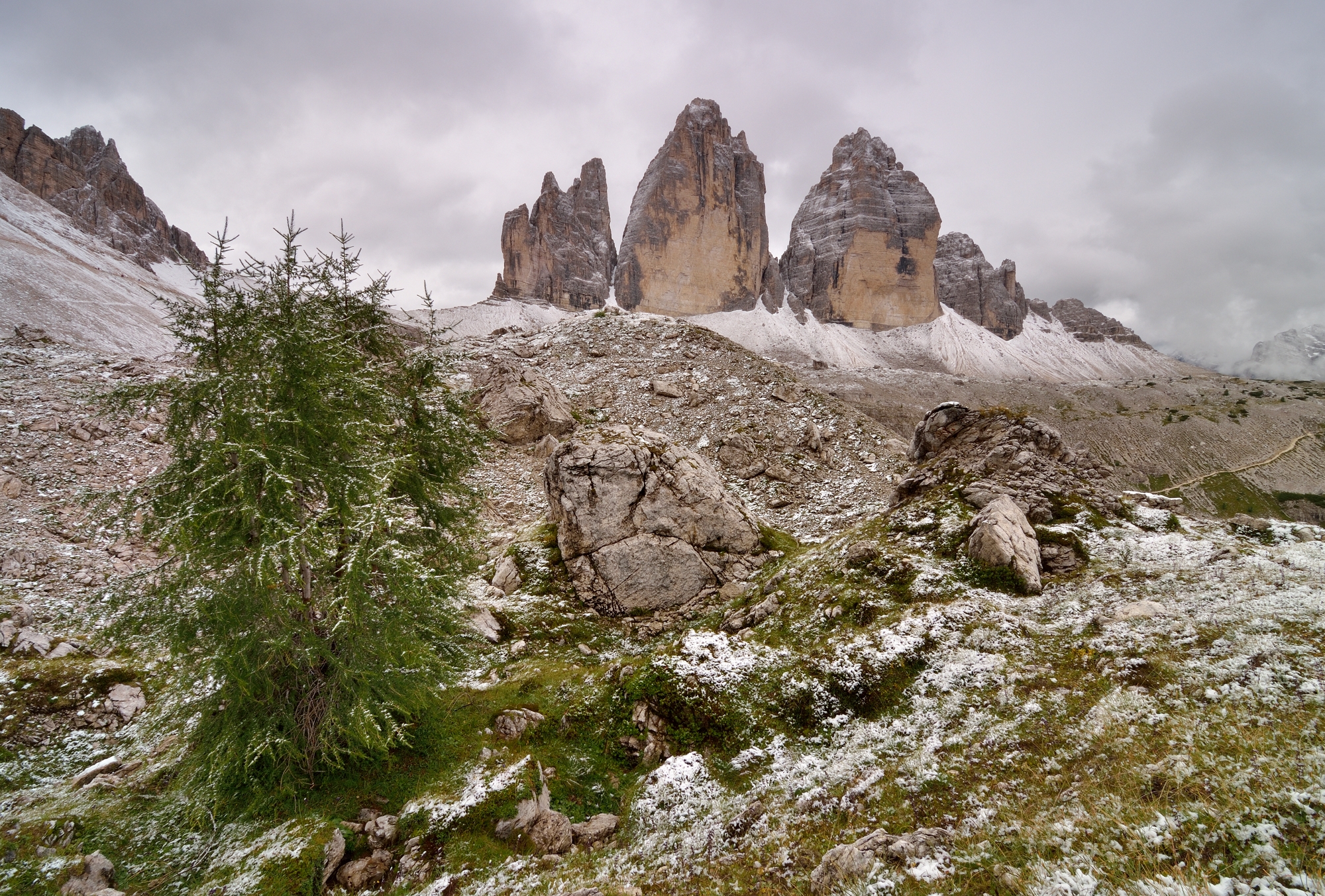 Primi fiocchi sulle tre cime