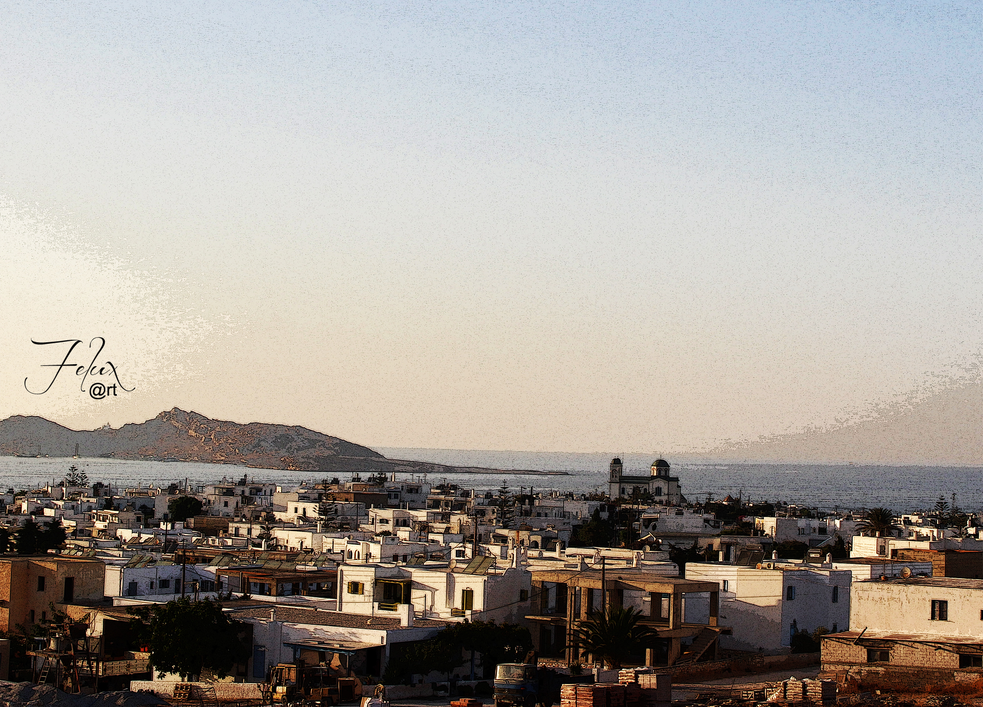 Drawing or reality? Paros island