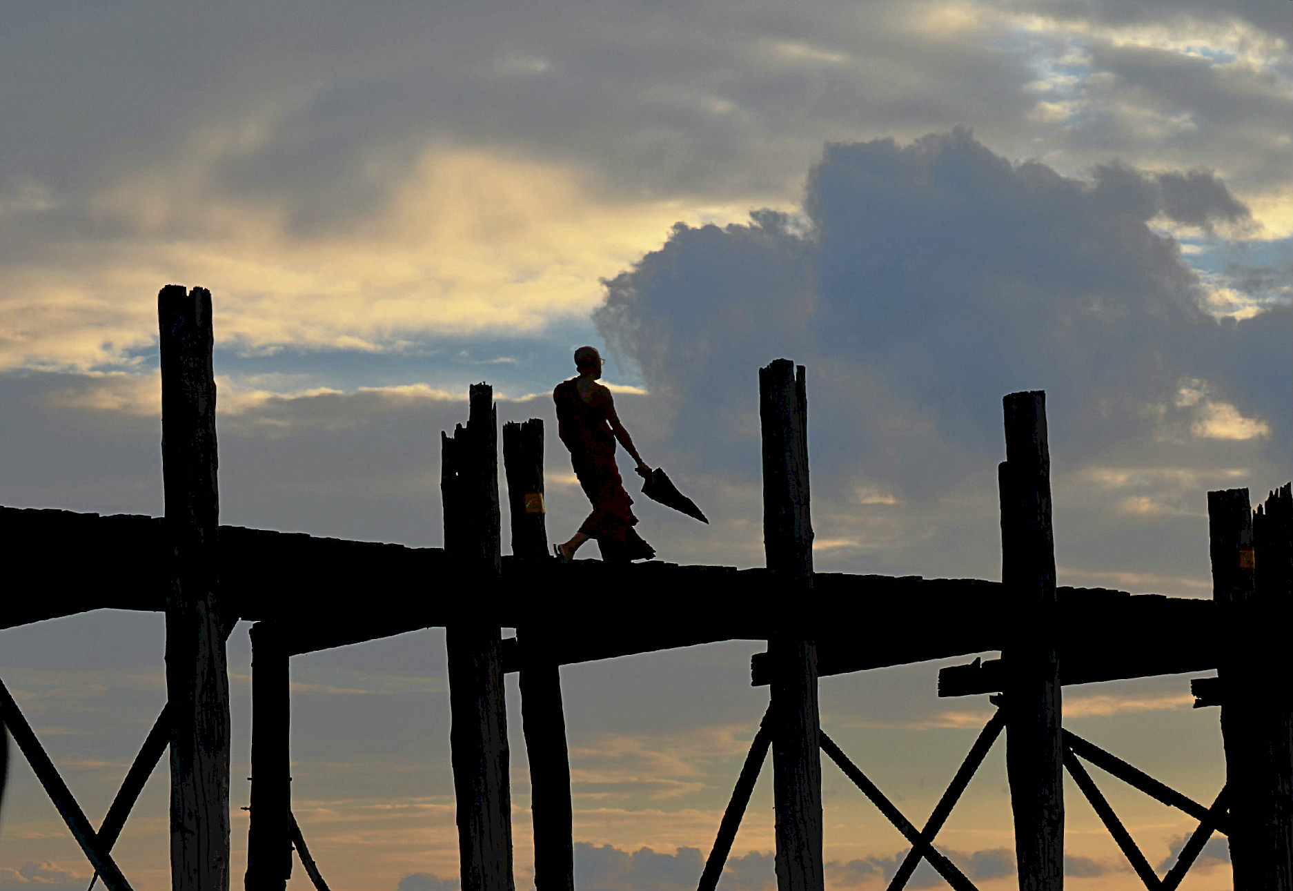 Lonely walk in the clouds