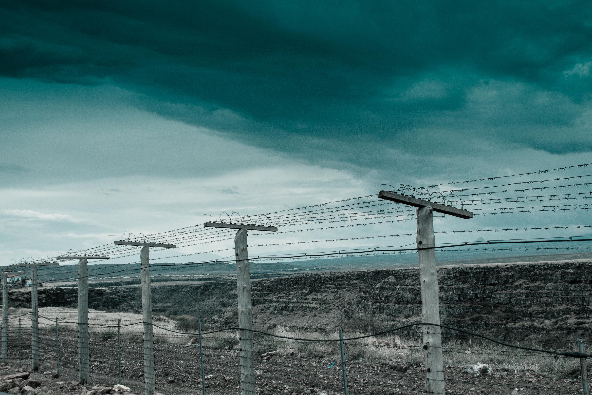 Border . Confine fra Armenia e Turchia