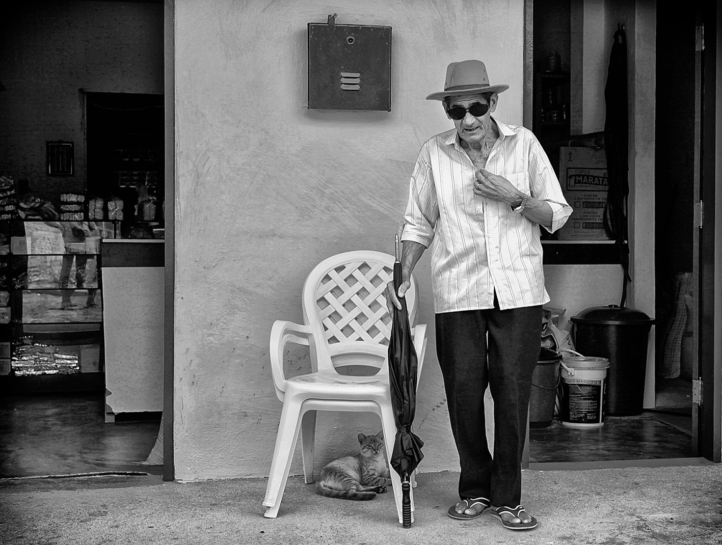 The man with the umbrella