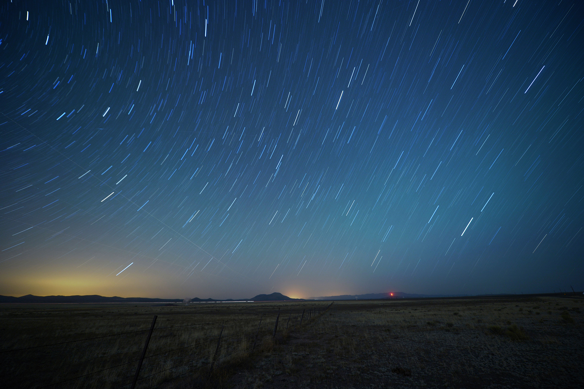 Stars moving on the desert of New Mexico