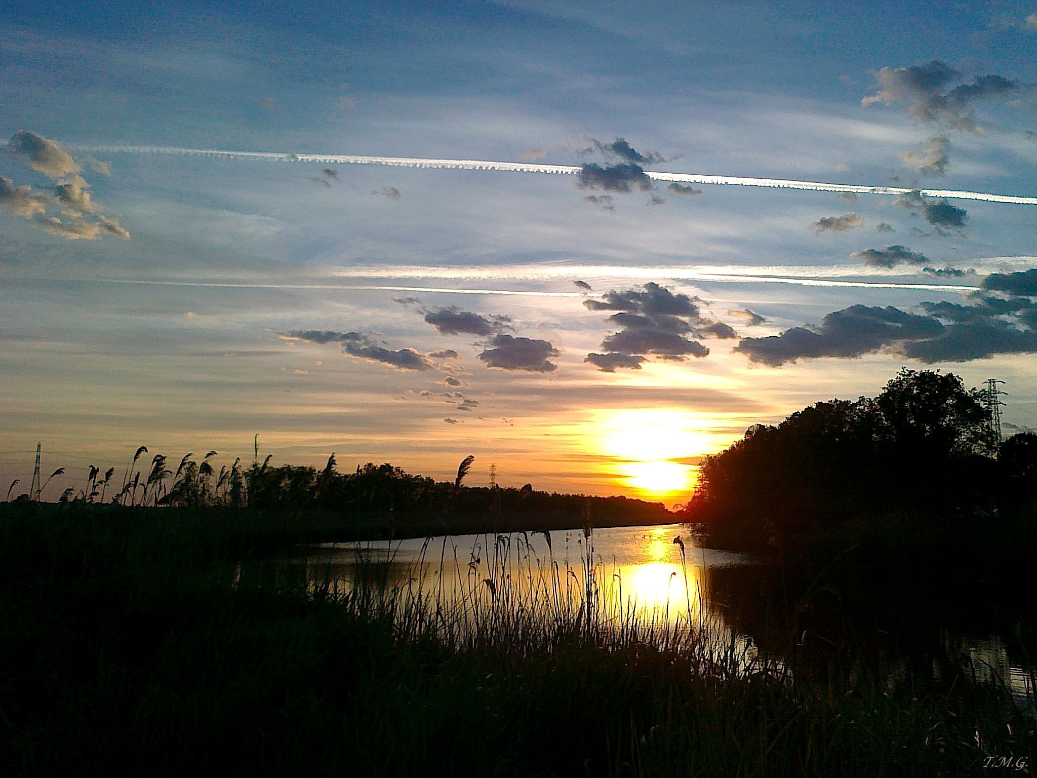 Sunset in a small canal