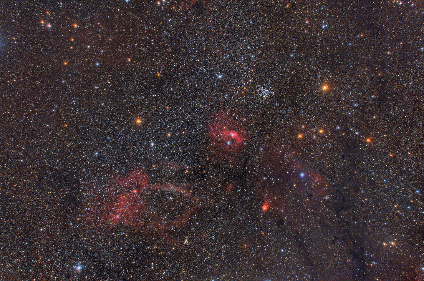 sh2-157, Bubble Nebula NGC 7635 and the open cluster M