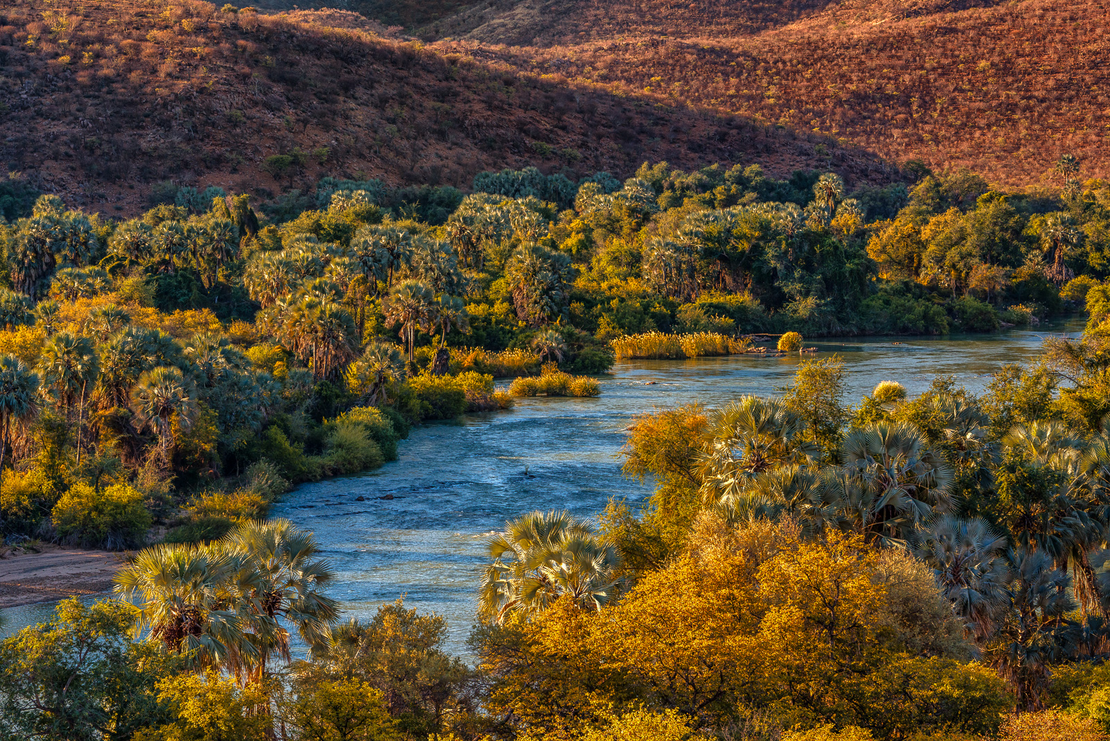 Kunene river at sunset