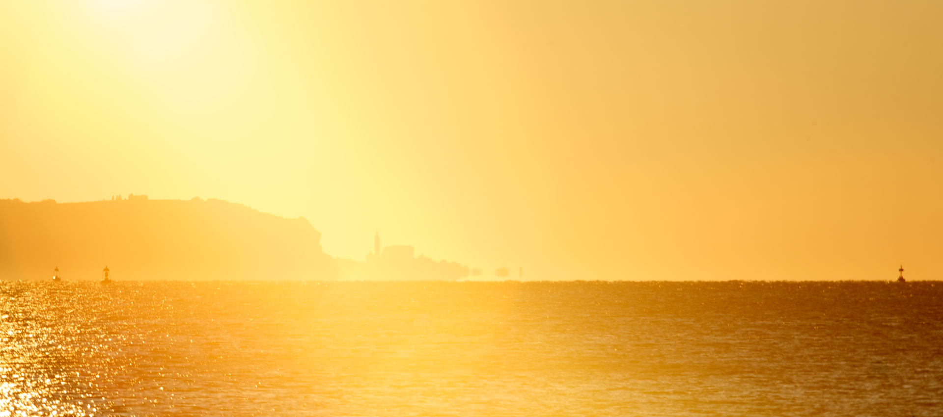 Tramonto e miraggio su Pirano